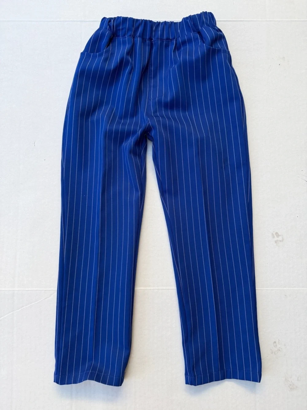 Boys Blue Pinstripe Vest Set with Bow Tie